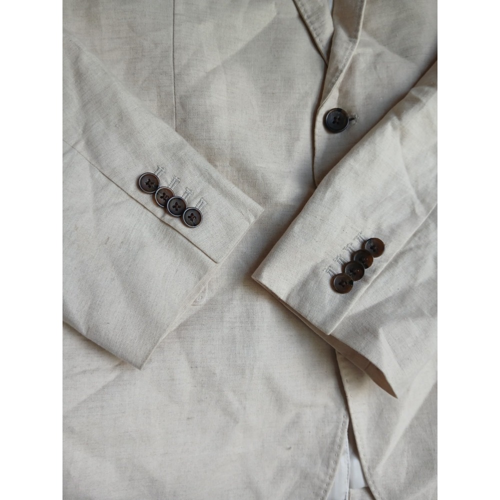 Banana Republic Blazer Mens 46 R Linen Flax Two Button Notch Collar Classic Fit - Picture 13 of 16
